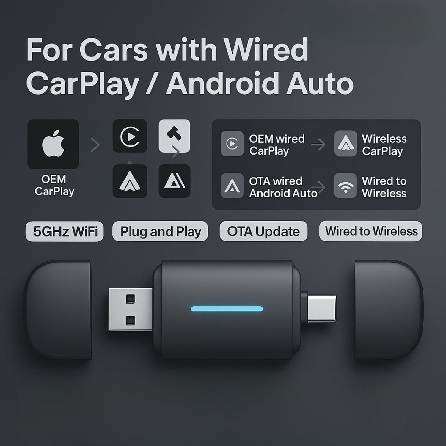 CarPlayBoss Wireless Adapter V1 (2025 Model) - Car Play Boss
