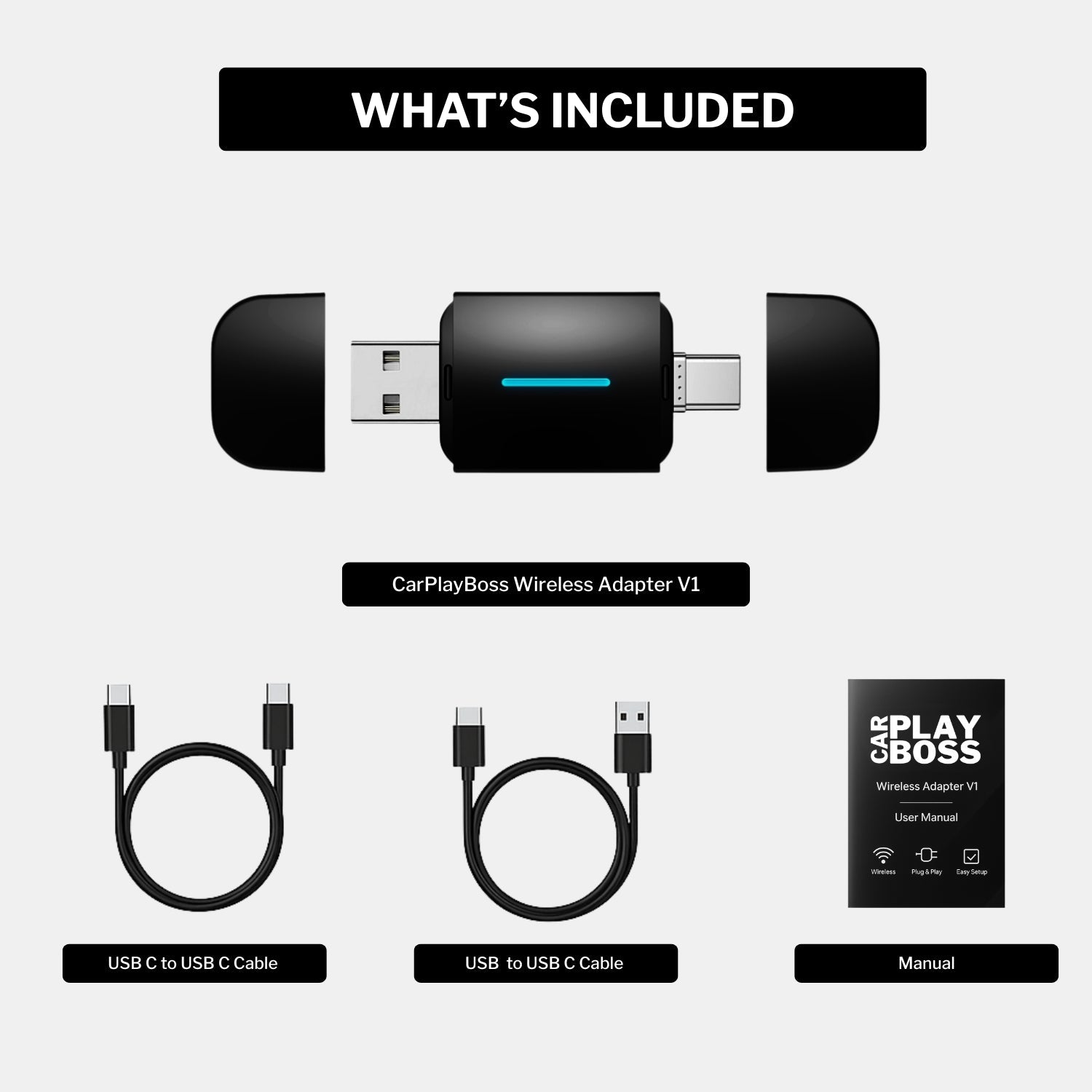 CarPlayBoss Wireless Adapter V1 (2025 Model) - Car Play Boss